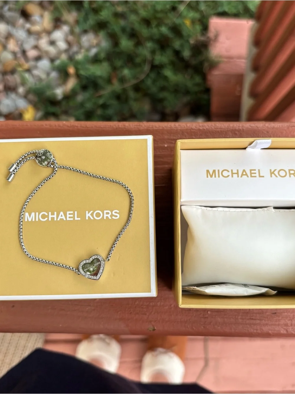Michael Kors Silver Heritage Bracelet with Heart Charm